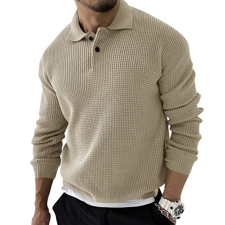 Celmo | Textured Polo - Collar Sweater - LXNDON
