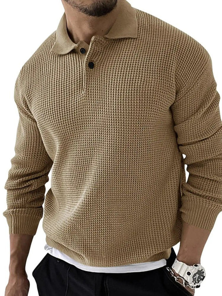 Celmo | Textured Polo - Collar Sweater - LXNDON