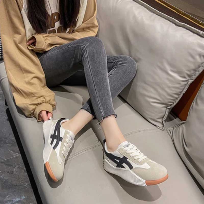 Women’s Pastel Detail Lace-Up Trainers