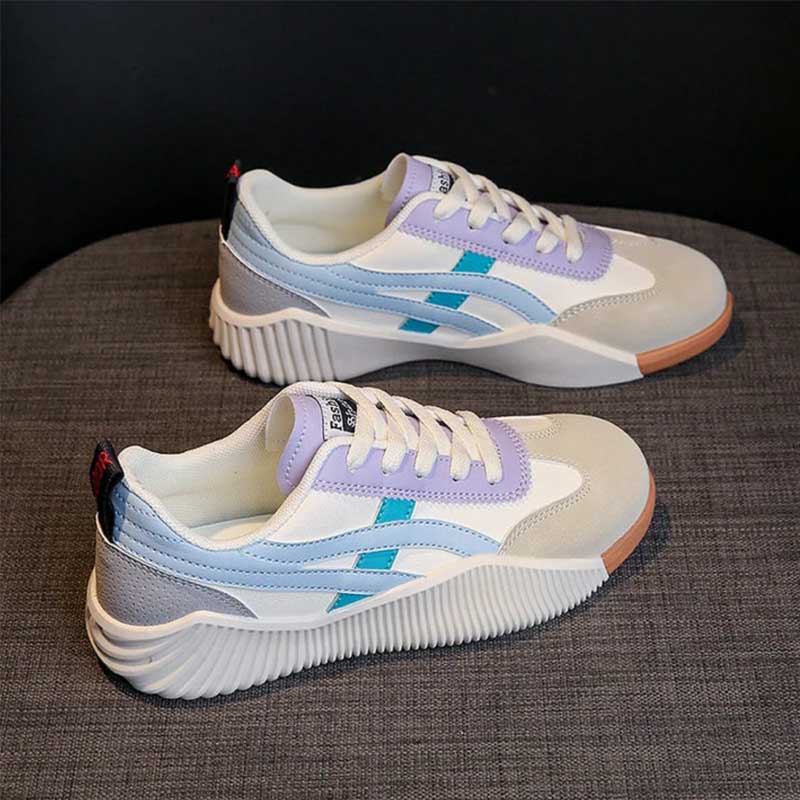 Women’s Pastel Detail Lace-Up Trainers