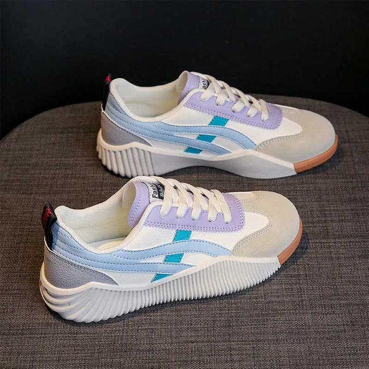 Women’s Pastel Detail Lace-Up Trainers
