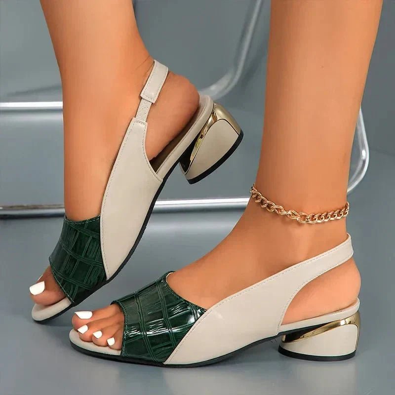 Danira | Elegant Two - Tone Slingback Sandals - LXNDON