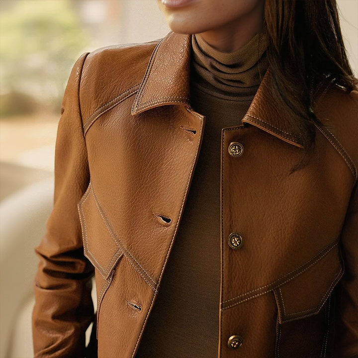 Loreva Cropped Leather Jacket | Women’s Modern Luxe Outerwear