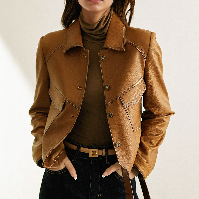 Loreva Cropped Leather Jacket | Women’s Modern Luxe Outerwear