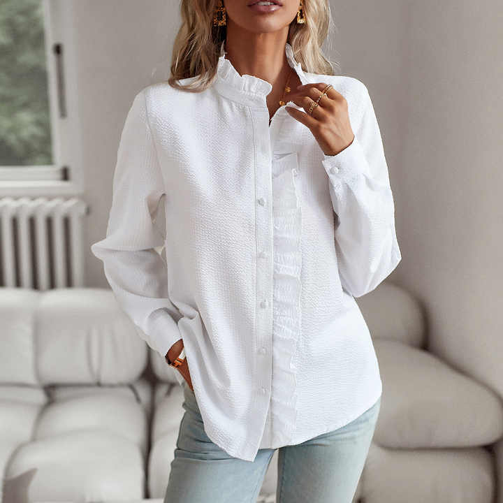 Delina | Ruffled Button - Up Blouse - LXNDONSKU_1753277494992_229