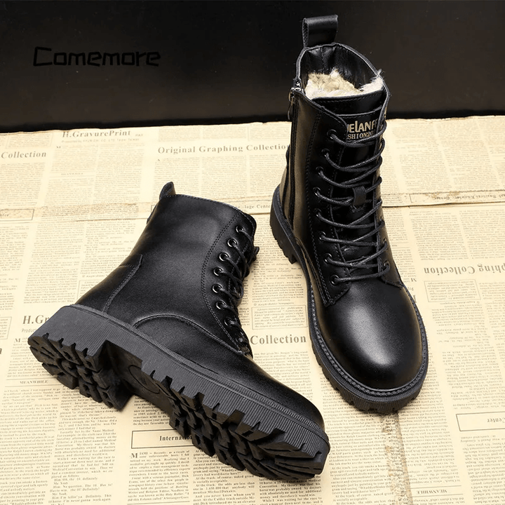 Lace-Up Ankle Boots | Modern Women’s  Winter Outfit