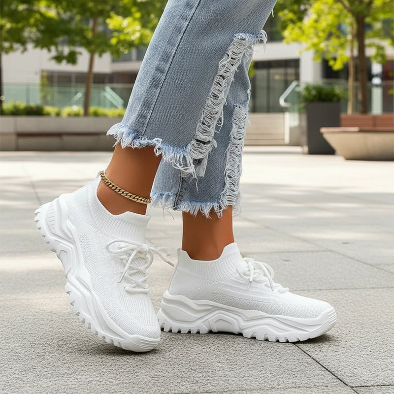 Women’s Chunky Knit Lace-Up Trainers