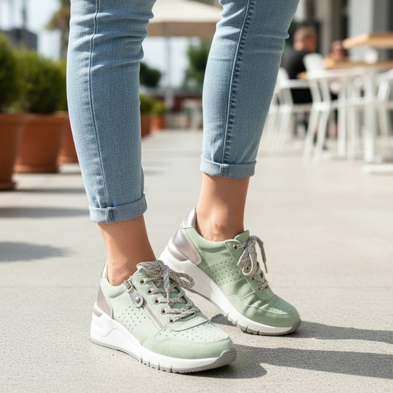 Women’s Zip-Detail Wedge Sneakers