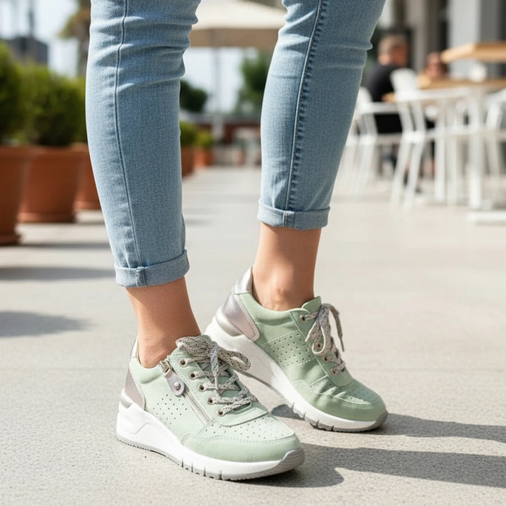 Women’s Zip-Detail Wedge Sneakers