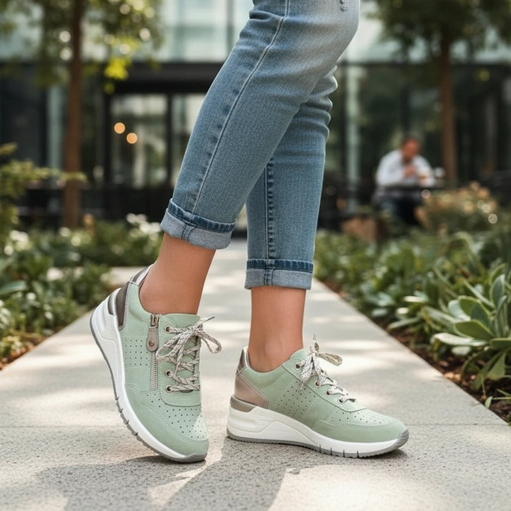 Women’s Zip-Detail Wedge Sneakers