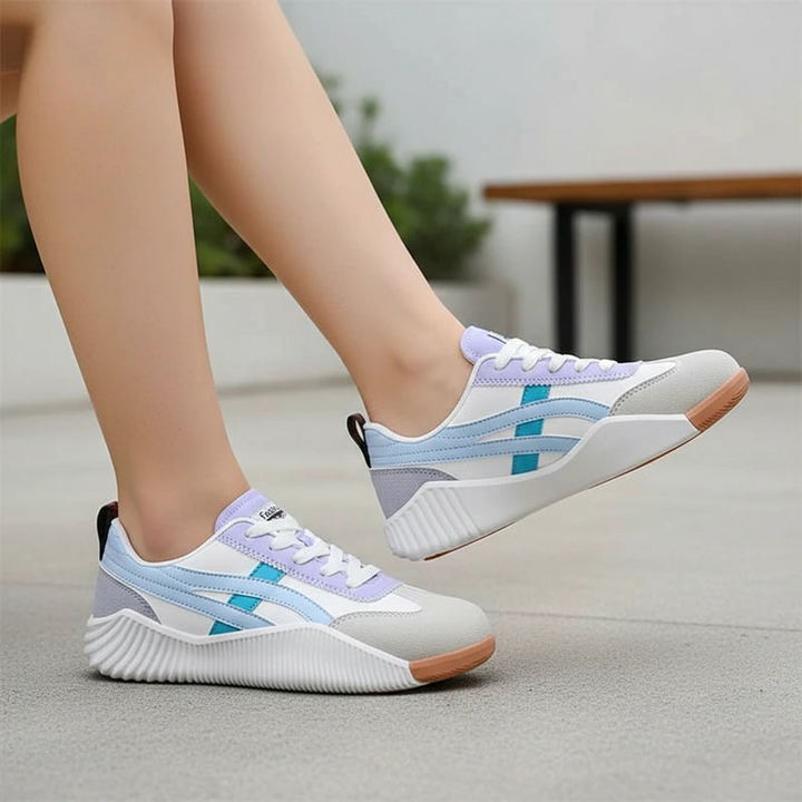 Women’s Pastel Detail Lace-Up Trainers