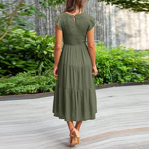 Elegant Maxi Dress with Figure - Flattering Fit - LXNDON