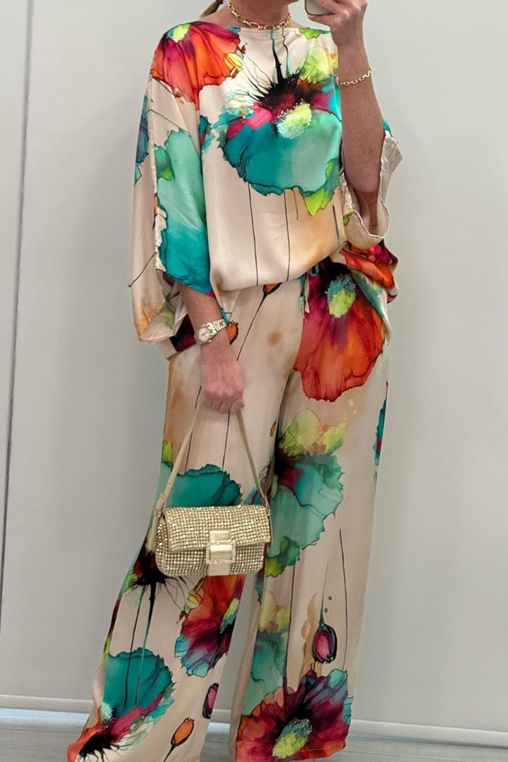 Elira | Flowing Floral Two - Piece Set - LXNDON