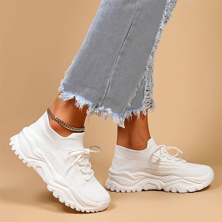 Women’s Chunky Knit Lace-Up Trainers