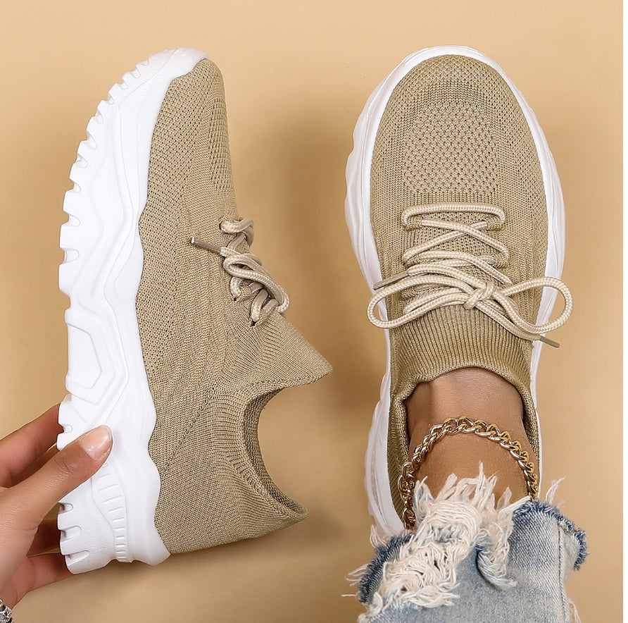 Women’s Chunky Knit Lace-Up Trainers