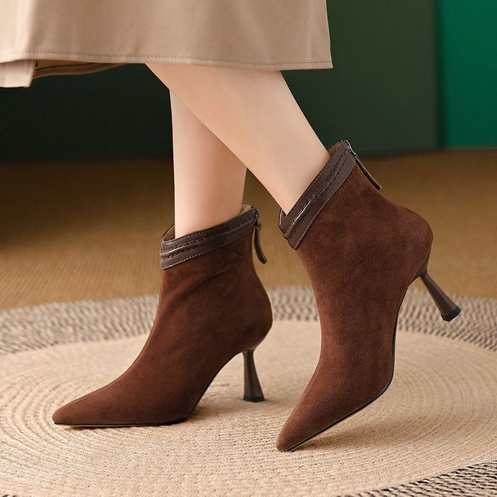 Evelyn Pointed Ankle Boots | Women’s Chic Heel Style