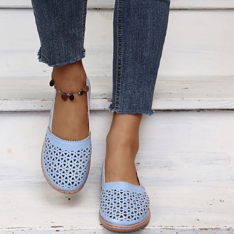 Gracie | Perforated Slip - On Flats - LXNDON