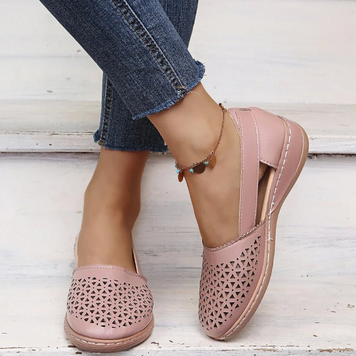 Gracie | Perforated Slip - On Flats - LXNDON