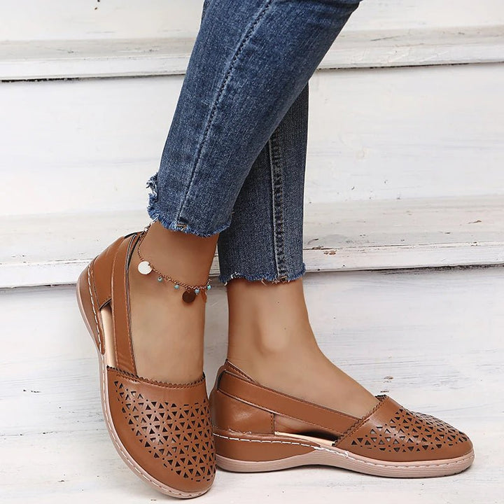 Gracie | Perforated Slip - On Flats - LXNDON