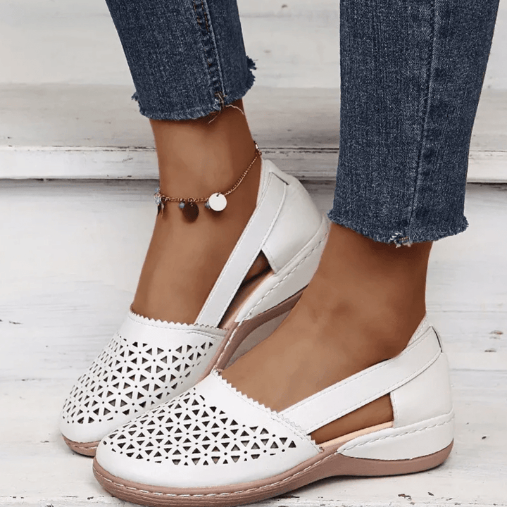 Gracie | Perforated Slip - On Flats - LXNDON