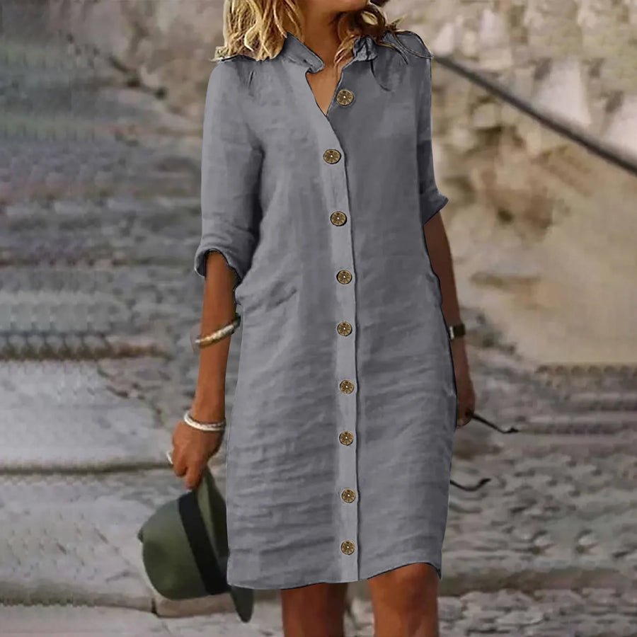 Hannika - Casual Midi Shirt Dress - LXNDONSKU_1753277490075_537