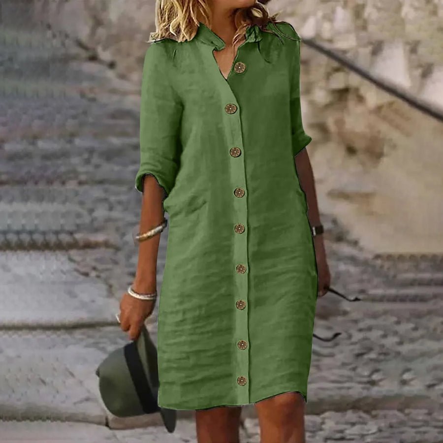 Hannika - Casual Midi Shirt Dress - LXNDONSKU_1753277490075_796