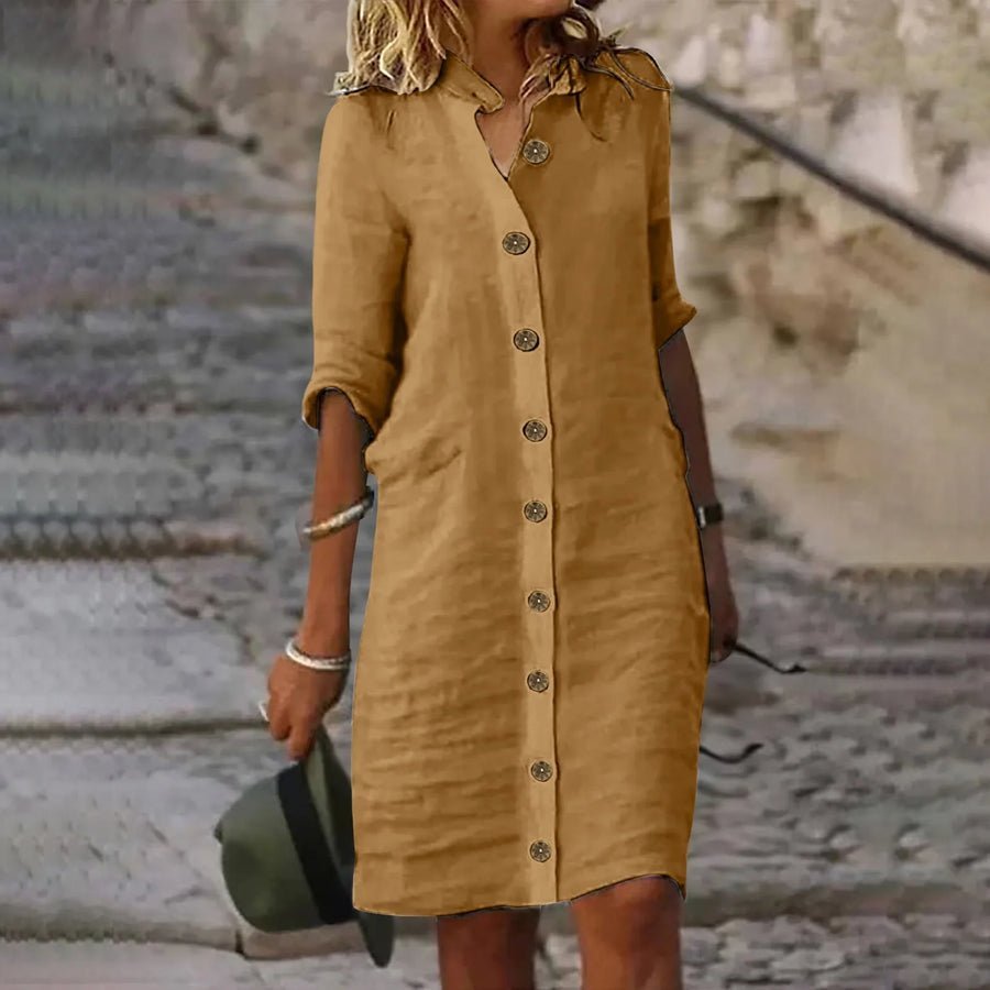 Hannika - Casual Midi Shirt Dress - LXNDONSKU_1753277490075_8
