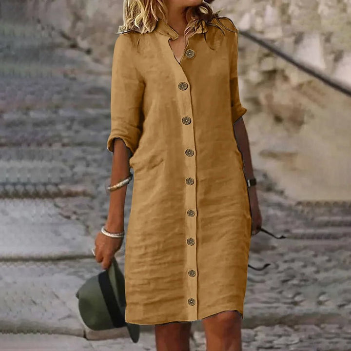 Hannika - Casual Midi Shirt Dress - LXNDONSKU_1753277490075_8