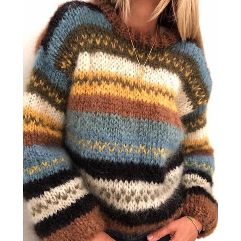 Liora Striped Knit Sweater | Women’s Cozy Winter Style