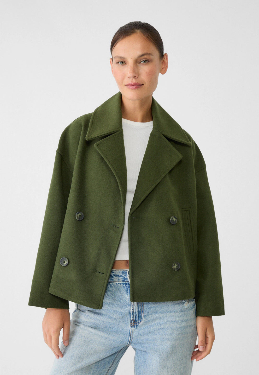 Alessyn Cropped Peacoat Jacket | Women’s Modern Layer