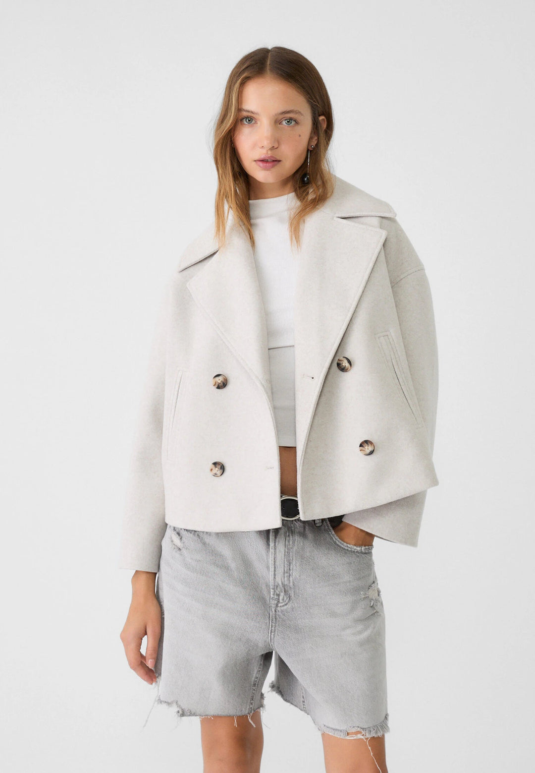 Alessyn Cropped Peacoat Jacket | Women’s Modern Layer