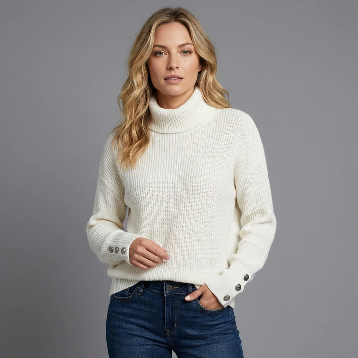 Marline Button-Detail Knit Sweater | Cozy Modern Style