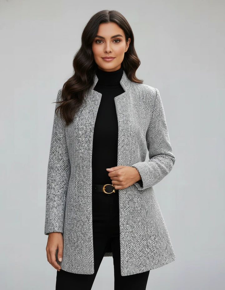 Women’s Herringbone Open-Front Blazer | Elevated Everyday Styling