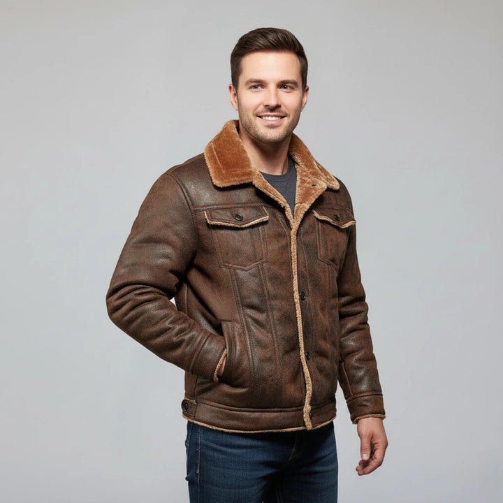 Romain Shearling Jacket | Men’s Rugged Winter Style