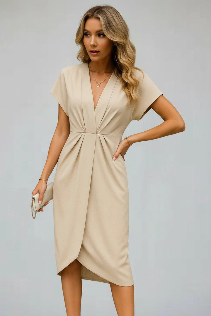 Marceline Draped Midi Dress | Women’s Modern Evening Wear