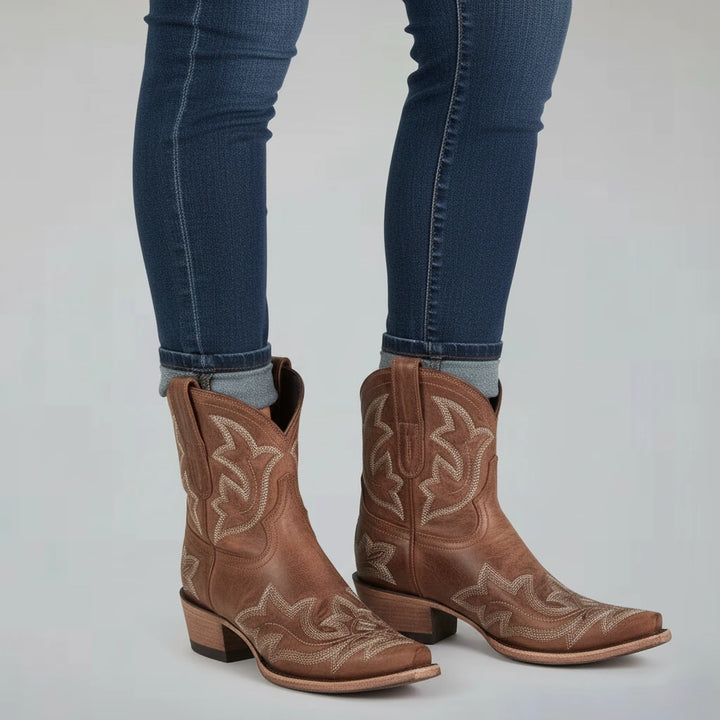 Zaria Western Ankle Boots | Heritage-Inspired Style
