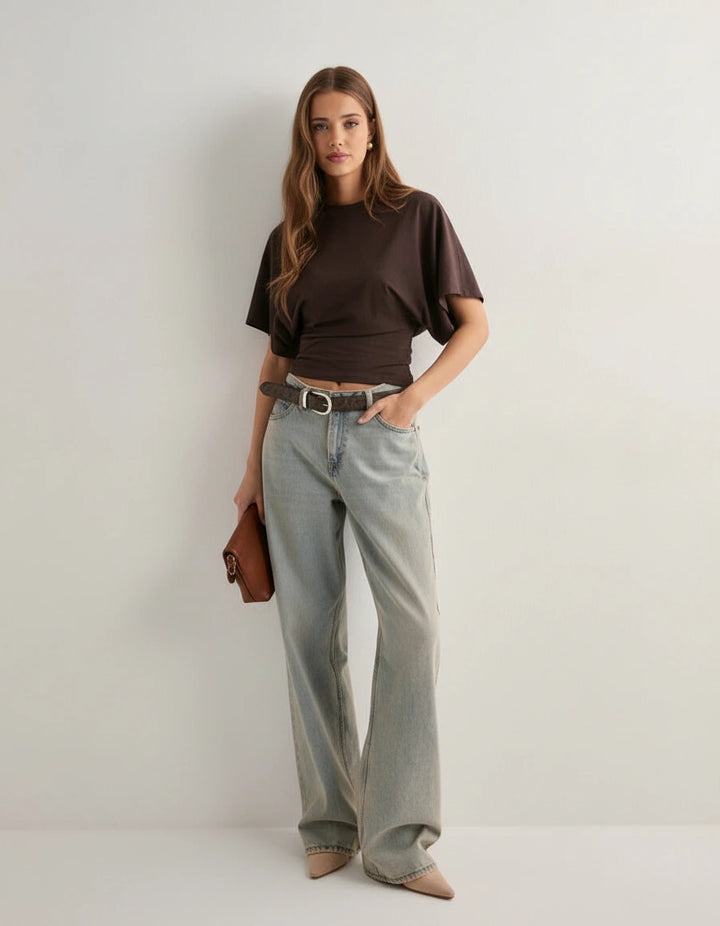 Selene Structured Crop Tee | Women’s Modern Casual Wear