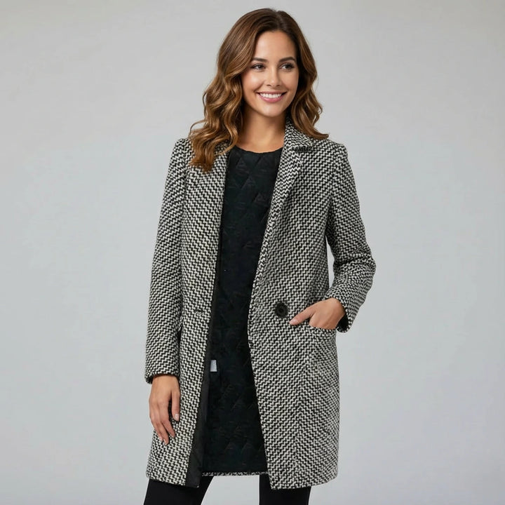 Maivra Patterned Coat | Women’s Modern Textured Outerwear