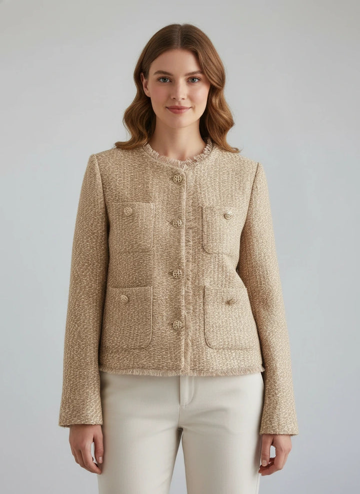 Women’s Textured Button Jacket | Modern Elegant Layering