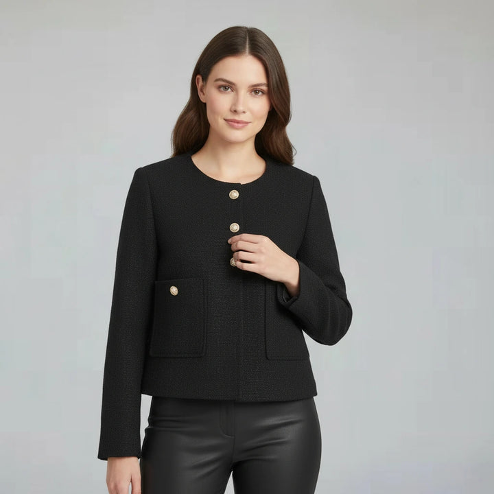 Women’s Cropped Button Jacket | Elegant Minimal Statement