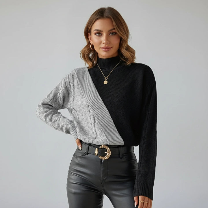 Celise Contrast Knit Jumper | Chic Two-Tone Knitwear