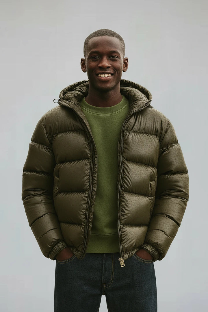 Riven Glossy Puffer Jacket | Weather-Ready Puffer
