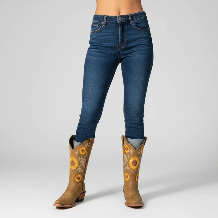Maribelle Sunflower Western Boots | Handcrafted Cowgirl Boots