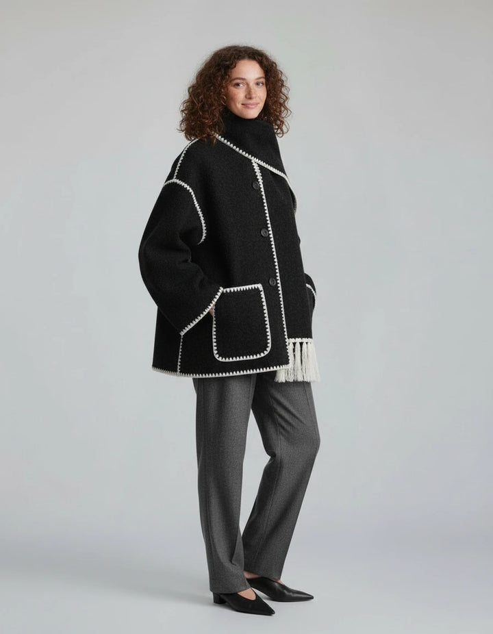 Contrast Trim Coat | Modern Statement Outerwear
