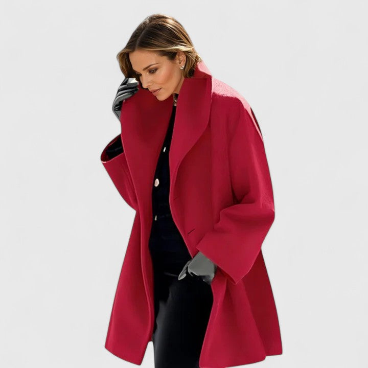 Valisse Draped Collar Coat | Women’s Modern Statement Outerwear