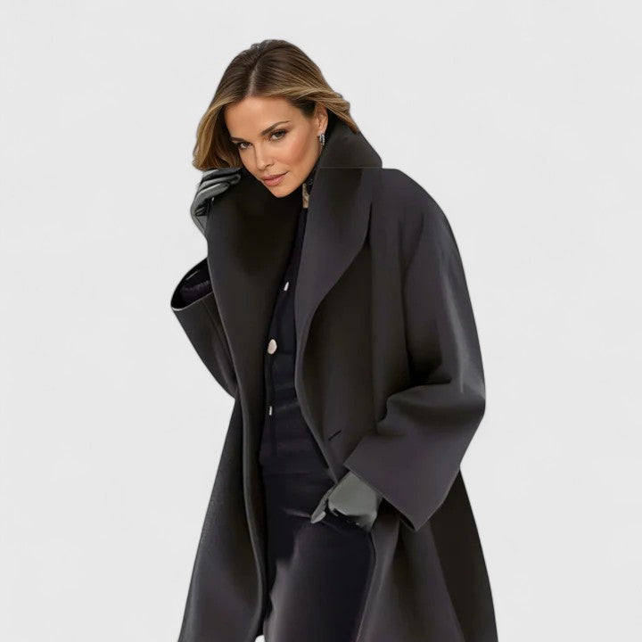 Valisse Draped Collar Coat | Women’s Modern Statement Outerwear