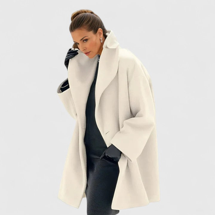 Valisse Draped Collar Coat | Women’s Modern Statement Outerwear