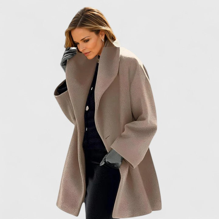 Valisse Draped Collar Coat | Women’s Modern Statement Outerwear