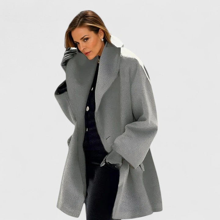 Valisse Draped Collar Coat | Women’s Modern Statement Outerwear