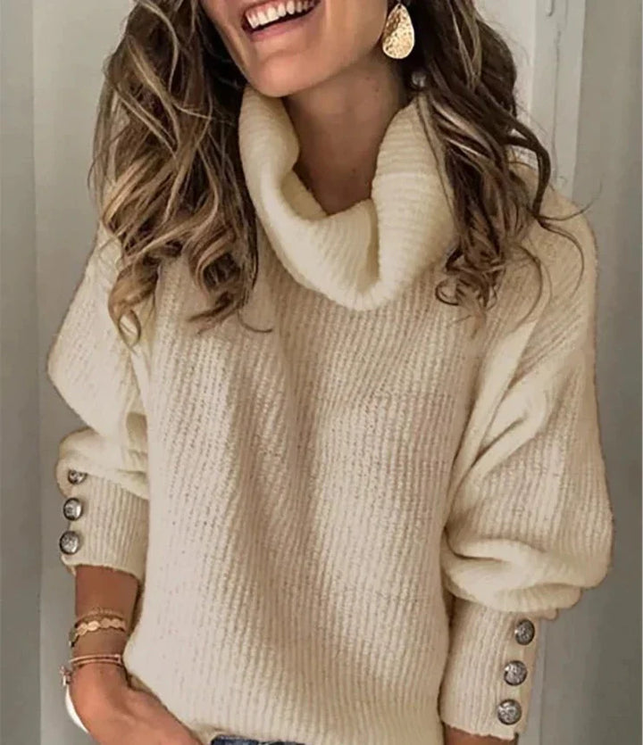 Marline Button-Detail Knit Sweater | Cozy Modern Style